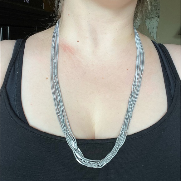 Multi Strand Silver Necklace - Picture 2 of 3